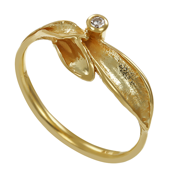 Diamantring, 14K, Gelbgold