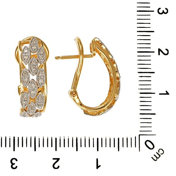 Clipstecker, 14K, Gelb-/Weißgold, Diamanten 0,52 ct