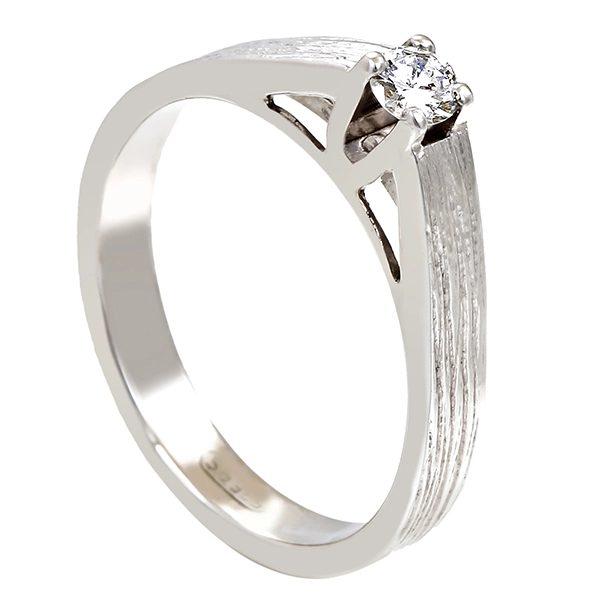 Diamantring, 14K, Weißgold, Brillant(en) 0,13 ct