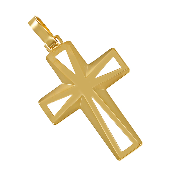 Anhänger, 18K, Gelbgold, Kreuz