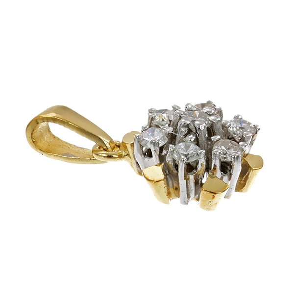 Anhänger, 14K, Gelb-/Weißgold, Brillant, Diamanten