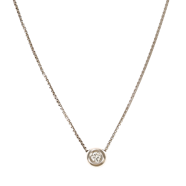 Collier, 18K, Weißgold, Brillant