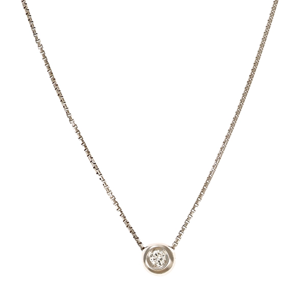 Collier, 18K, Weißgold, Brillant