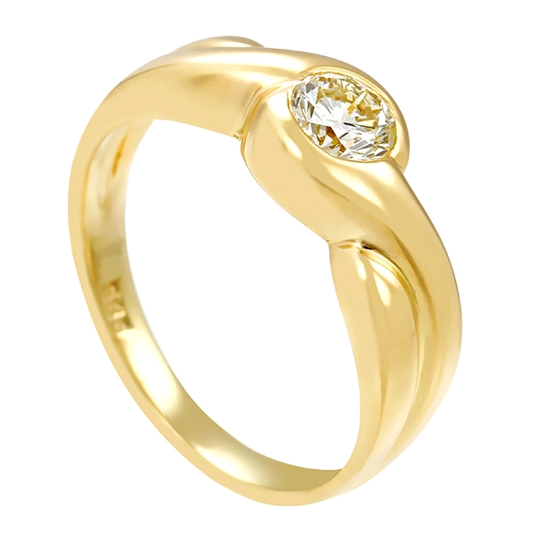 Diamantring, 14K, Gelbgold, Brillant 0,45 ct