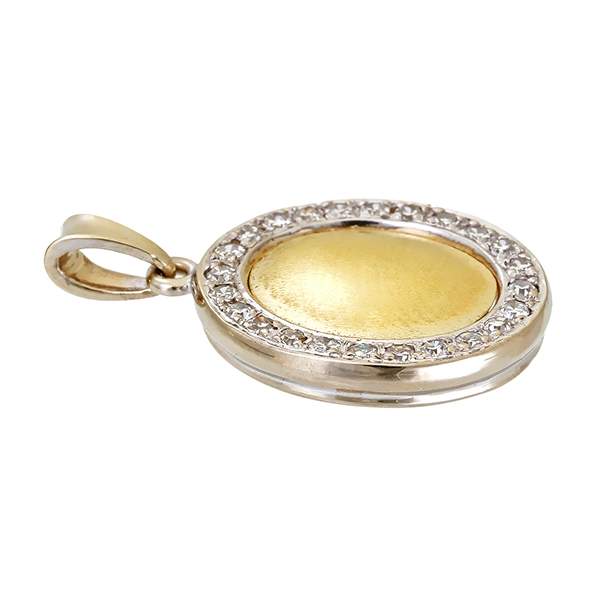 Anhänger, 14K, Gelb-/Weißgold, Diamant 0,24 ct