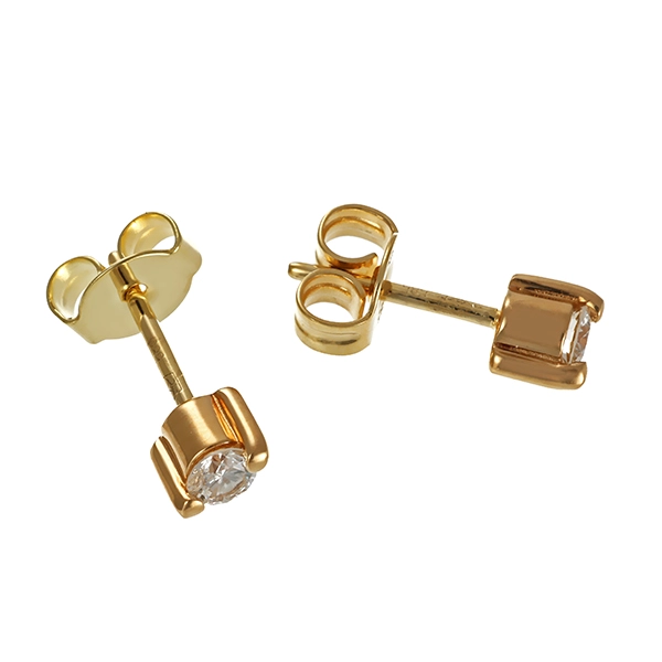 Ohrstecker, 14K, Gelbgold, Brillanten