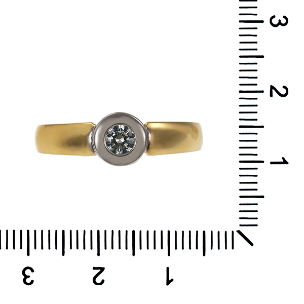 Diamantring, 18K, Gelb-/Weißgold, Brillant 0,25 ct