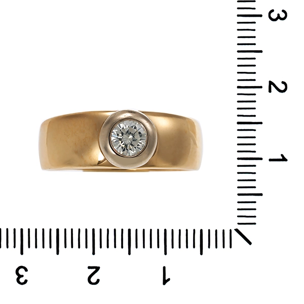 Herrenring, 14K, Gelbgold, Brillant 0,40 ct