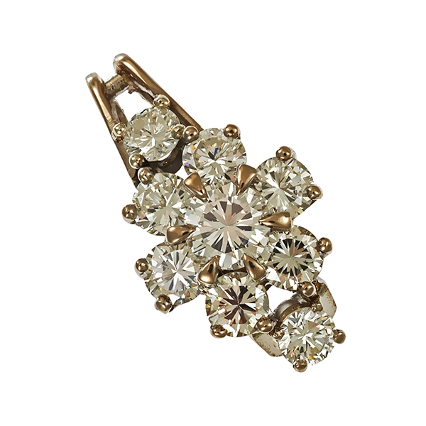 Anhänger, 18K, Weißgold, Brillanten 1,14 ct