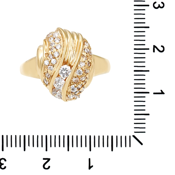 Ring, 14K, Gelbgold, Zirkonia