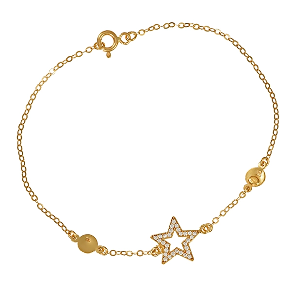 Armband, 18K, Gelbgold, Zirkonia