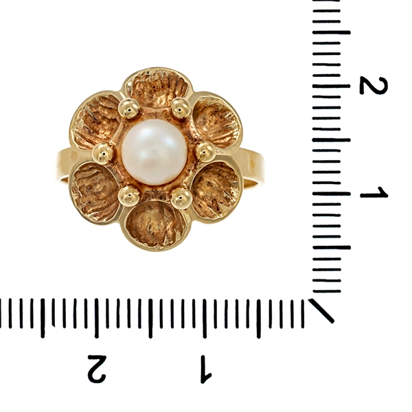 Ring, 8K, Gelbgold, Perle