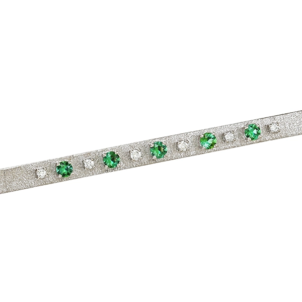 Armband, 18K, Weißgold, Brillant, Turmalin