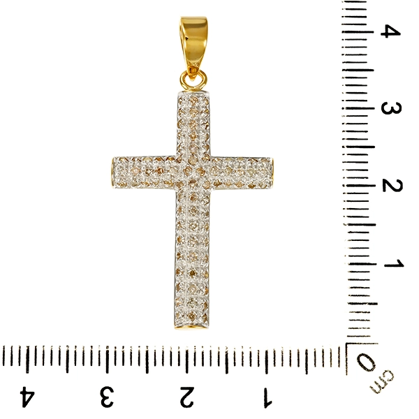 Anhänger, 14K, Gelb-/Weißgold, Diamanten
