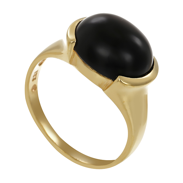 Ring, 8K, Gelbgold, Onyx