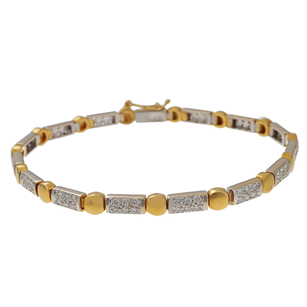 Armband, 18K, Gelb-/Weißgold, Brillanten