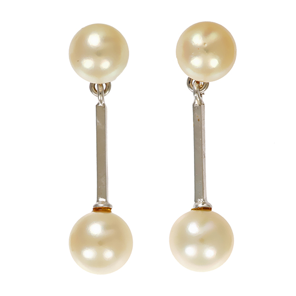 Steckhänger, 8K, Weißgold, Perlen