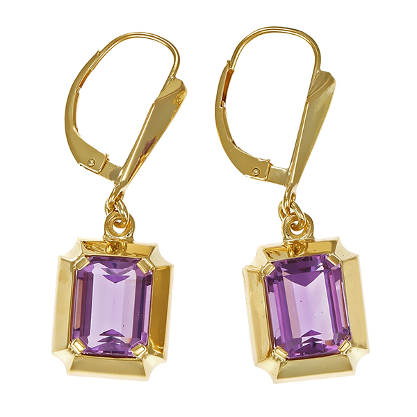 Ohrhänger, 14K, Gelbgold, Amethyst