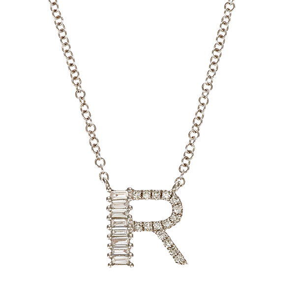 Collier, 14K, Weißgold, Diamant