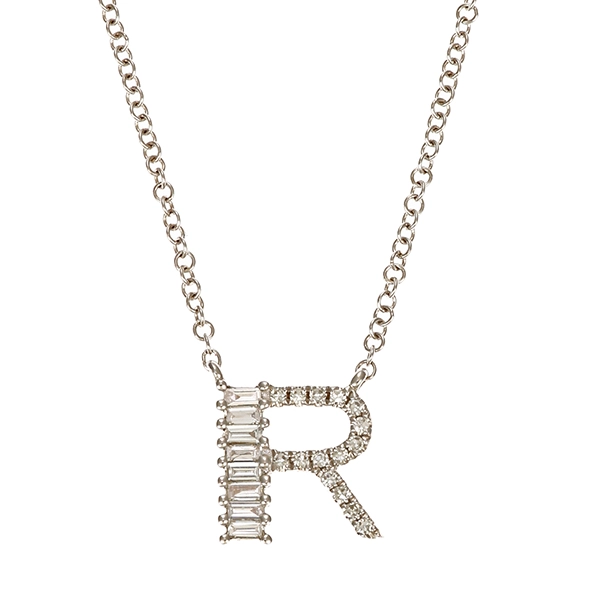 Collier, 14K, Weißgold, Diamant