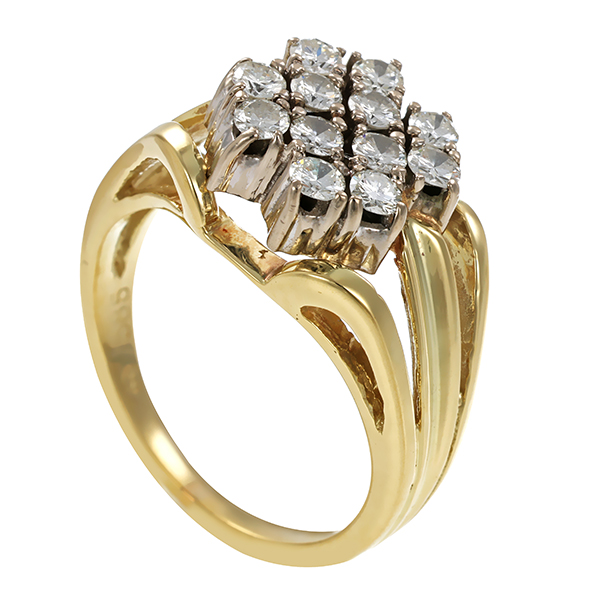 Diamantring, 14K, Gelb-/Weißgold, Brillanten 0,72 ct