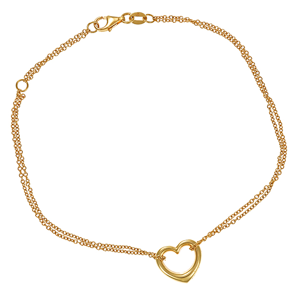 Armband, 9K, Gelbgold, Herz