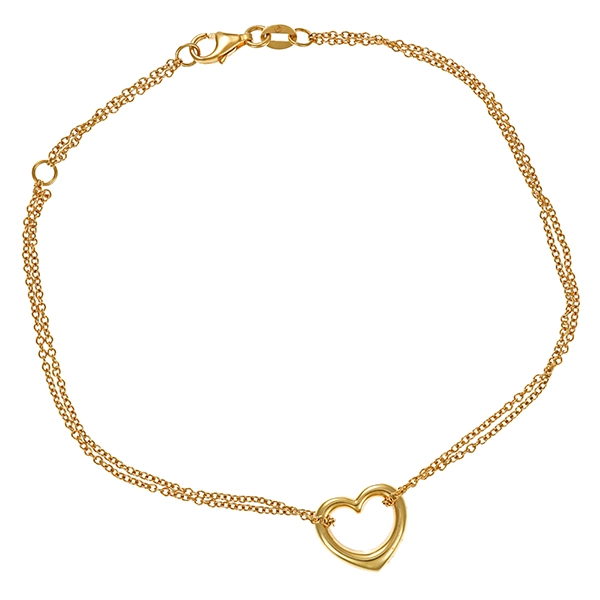 Armband, 9K, Gelbgold, Herz