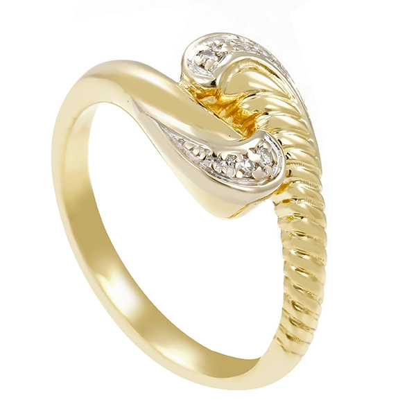 Diamantring, 14K, Gelbgold, Diamant