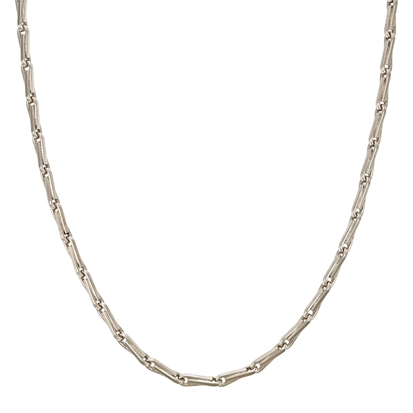 Kette, 18K, Weißgold, Haferkorn, L56cm