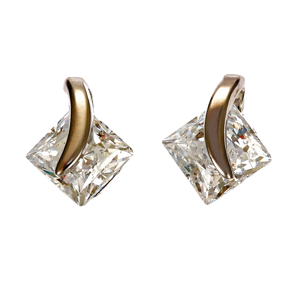 Ohrschmuck, 9K, Weißgold, Zirkonia, Ohrstecker