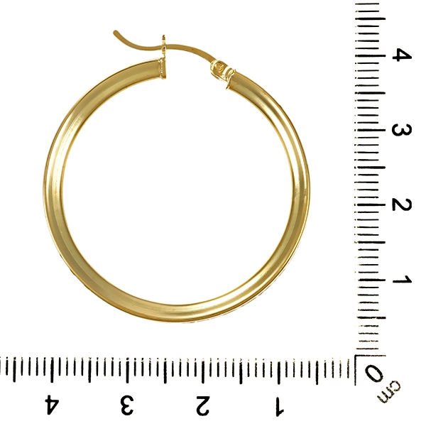 Creolen, 14K, Gelbgold, Zirkonia