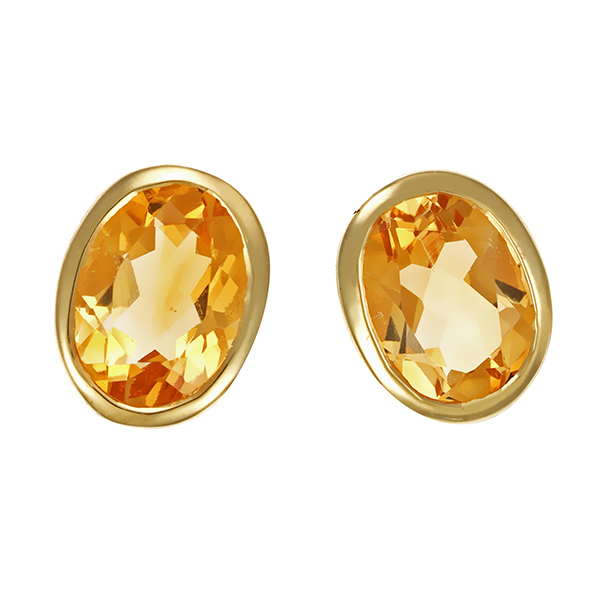 Ohrstecker, 14K, Gelbgold, Citrin