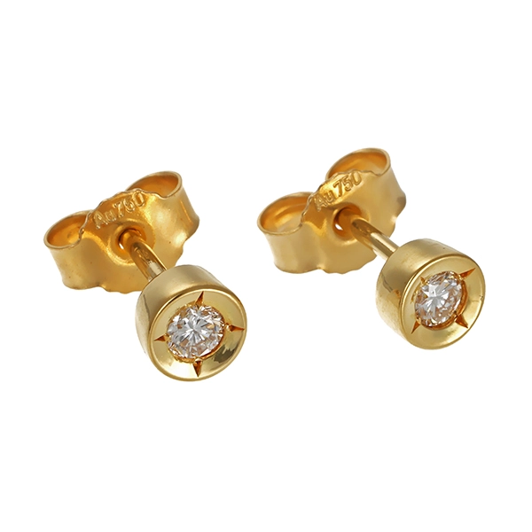 Ohrstecker, 18K, Gelbgold, Brillanten