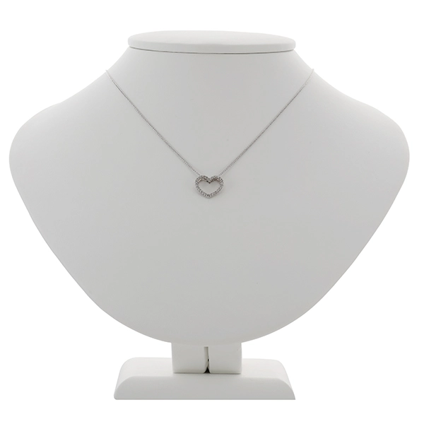 Collier, 9K, Weißgold, Brillanten, Herz
