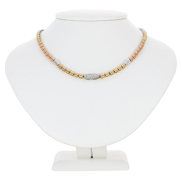 Collier, 14K, Gelb-/Weiß-/Rotgold, Brillanten