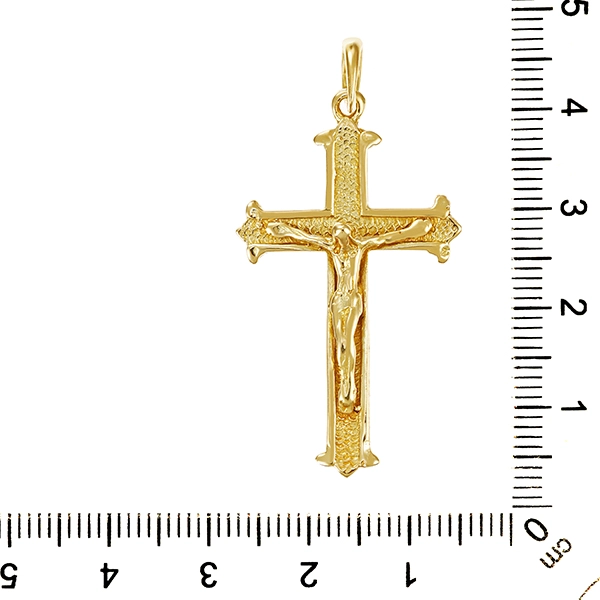 Anhänger, 14K, Gelbgold, Kruzifix, Kreuz