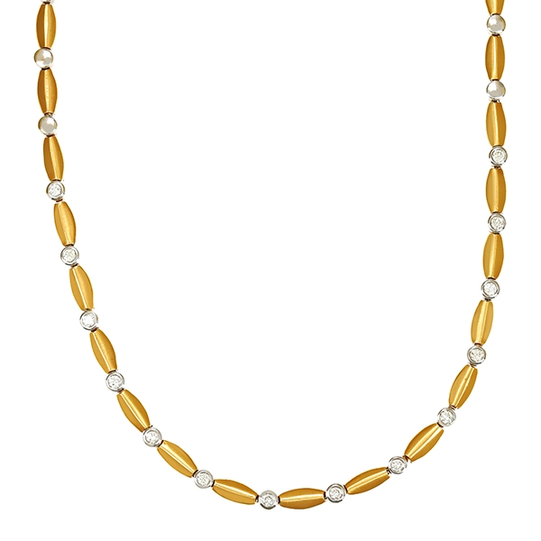 Collier, 18K, Gelb-/Weißgold, Brillanten 0,70 ct