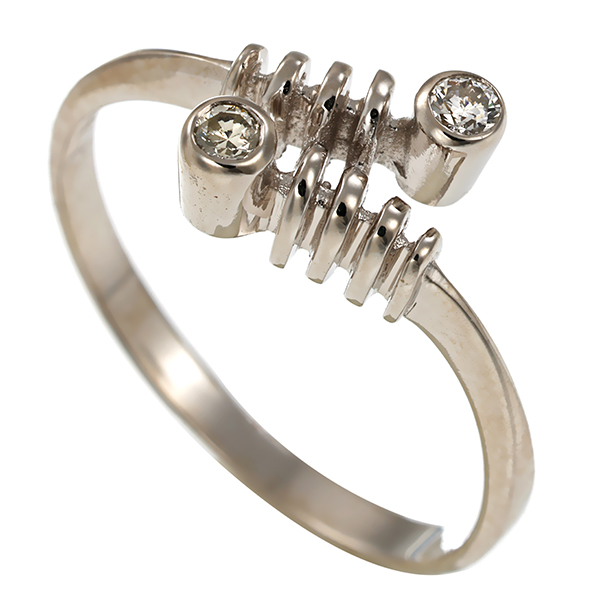 Brillantring, 14K, Weißgold