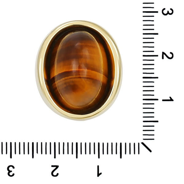 Ring, 14K, Gelbgold, Tigerauge