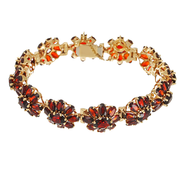 Armband, 8K, Gelbgold, Granat