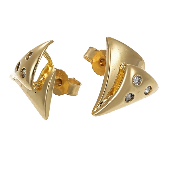 Ohrstecker, 9K, Gelbgold, Zirkonia