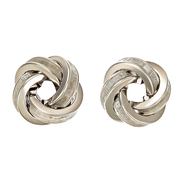 Ohrstecker, 14K, Weißgold, Knoten