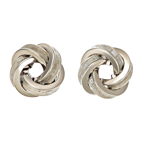 Ohrstecker, 14K, Weißgold, Knoten