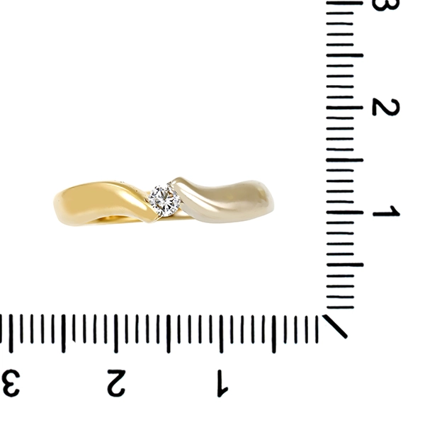 Diamantring, 18K, Gelb-/Weißgold, Brillant