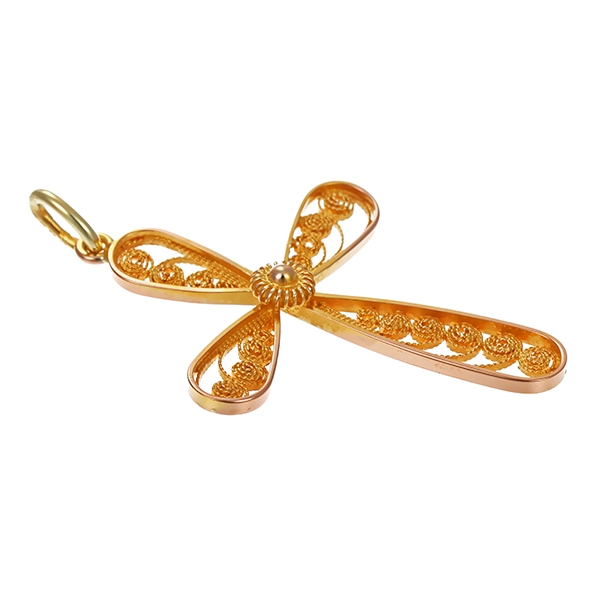 Anhänger, 14K, Gelbgold, Kreuz