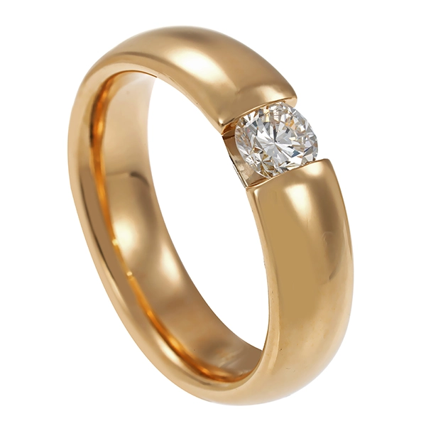 Herrenring, 14K, Gelbgold, Brillant 0,57ct