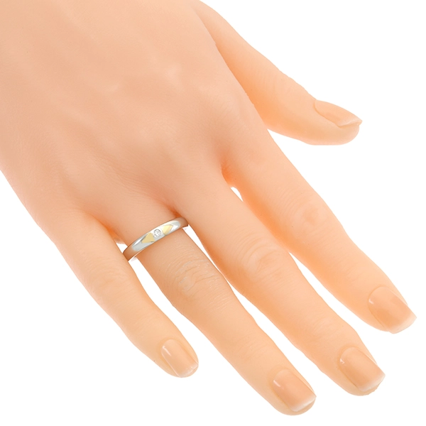 Diamantring, 18K, Weiß-/Gelbgold, Brillant