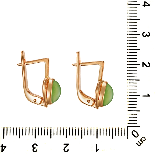 Ohrhänger, 14K, Rotgold, Jade