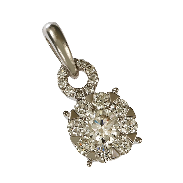 Anhänger, 14K, Weißgold, Brillant