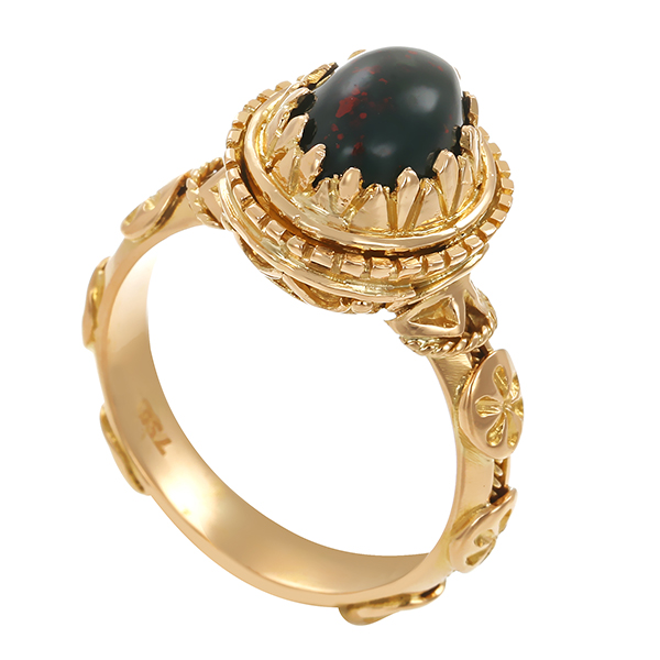 Ring, 18K, Gelbgold, Heliotrop